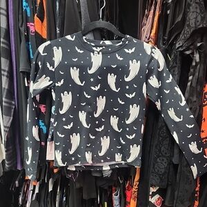 Black Ghost Print Long Sleeve Shirt Cakeworthy